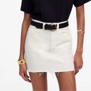 Madewell Raw-Hem Mini Skirt in Pure White
